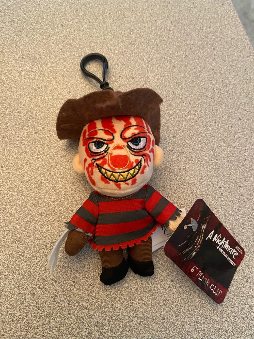 A Nightmare on Elm Street Freddy Krueger Plush Clip - Red & Brown